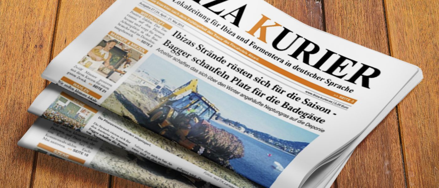 IBIZA KURIER 27/2015 - Aktuelle Nachrichten über Ibiza: Kläranlage, Firmengründungen, Atzaro Raub, Ferienvermietung, Cocoq, PIMEEF, Urbane Gärten, Schlangenkisten, Fischerhütten, Ruta de la Sal, Sa Pedrera, Katja Piel, Manu Chao, Kurienhaus, Zecken, EPIC Kandidaten, Podemos, Wahlbündnis, Korsaren, SUP-Tour, Zeltlager Cala Jondal, Golf für Kinder, Cafe Mambo, Es Paradis, Lorbeerbaum, Aktfotografie, Hochzeitsmesse