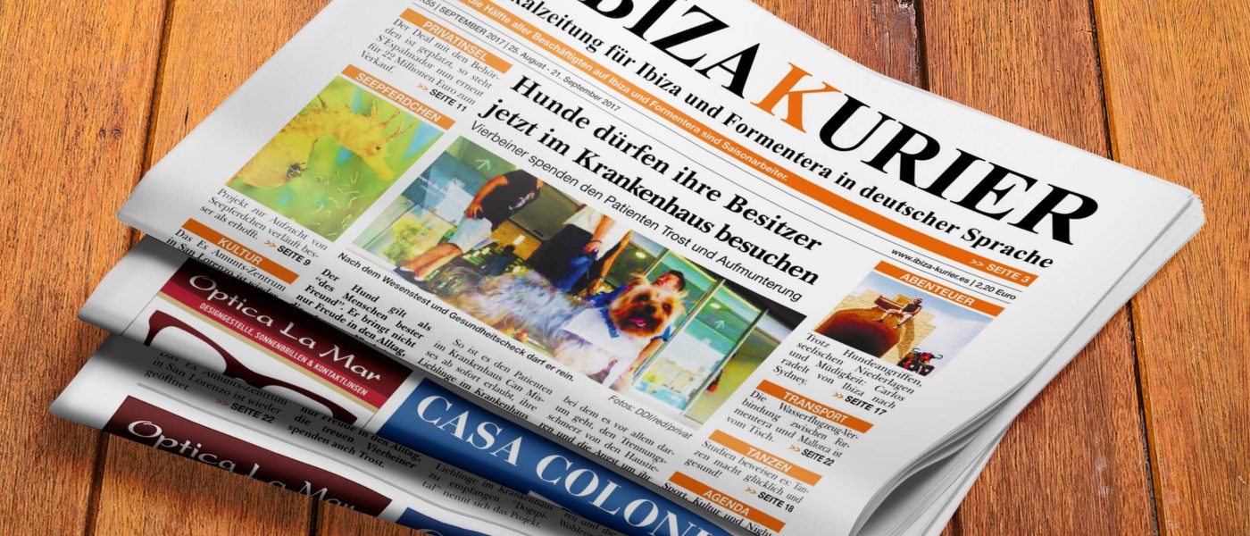 IBIZA KURIER 55/2017 - Aktuelle Nachrichten über Ibiza: Privatinsel, Landschaftspflege, Seepferdchen, Club Nautico, Wasserflugzeuge, Fahrradverleih, Kabinendruck, Angel Nieto, Sonnenstich, Dogspital, Mit dem Rad unterwegs auf Ibiza, Tanzen ist gesund, Bluesmafia, Stein-Skulpturen, Es Amunts, Beach Clubs, Boho Bazaar, Espacio Micus, Ressonadors-Konzert, Konsulatstermin