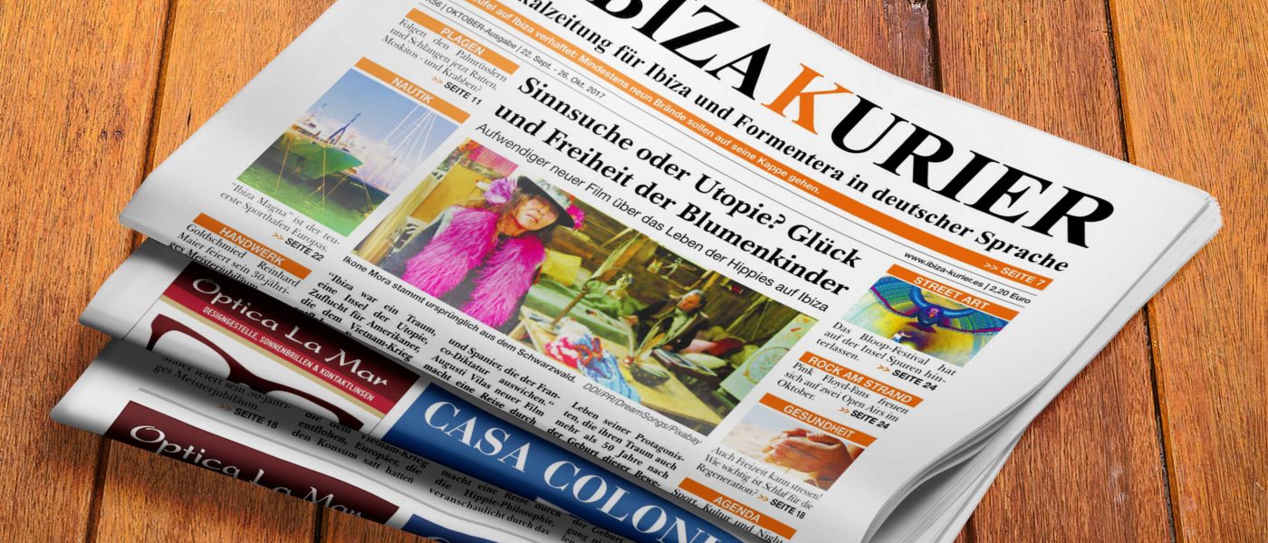 IBIZA KURIER 56/2017 - Aktuelle Nachrichten über Ibiza: Autobergung, Verbraucherschutz, Salmonellen, Yachthafen, Mietangebote, Sauftourismus, Schlaf ist wichtig, Fitnesspark, Reinhard Maier Interview, Helen Sadler, Buch Die Fremden, Hippie-Film, Gerd Schäffer, Pink Floyd-Tribut, Burlesque, Nachtleben, Lichterfest, Feria Marinera