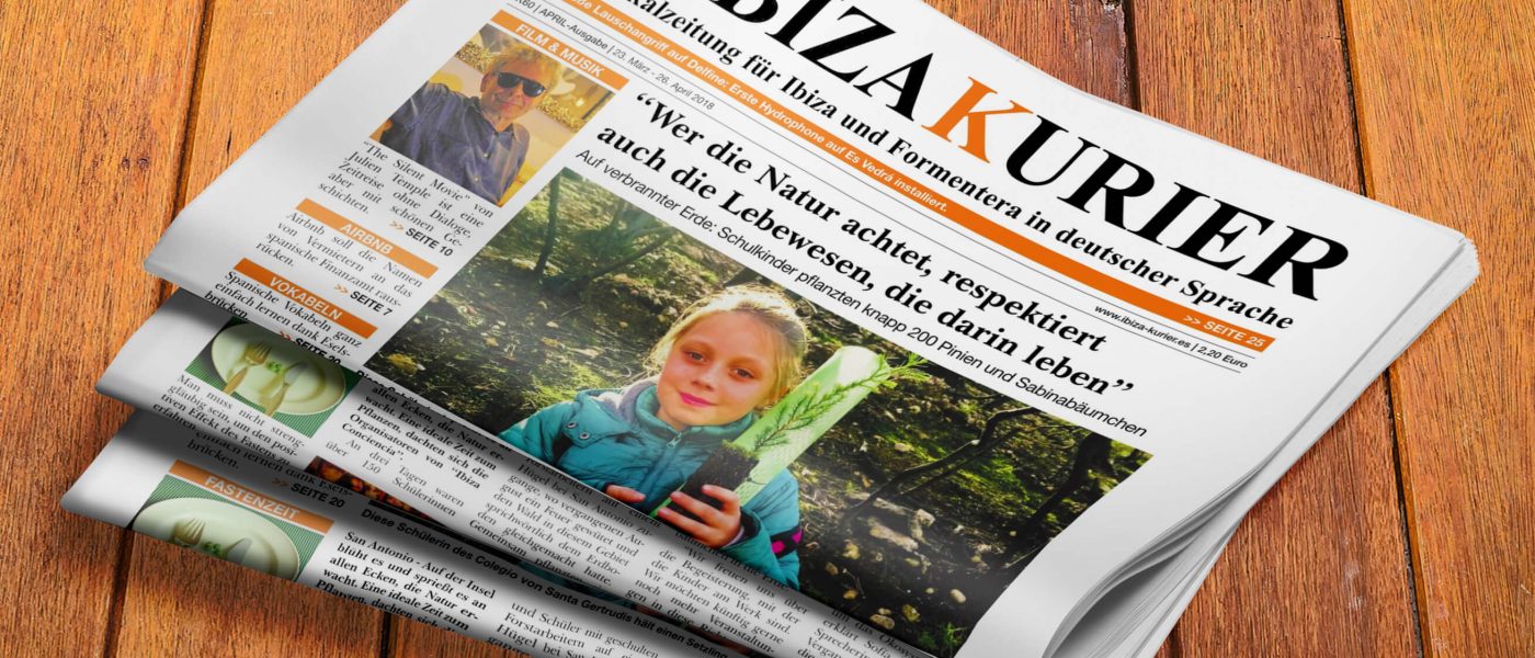 IBIZA KURIER 60/2018 - Aktuelle Nachrichten über Ibiza: Falscher Pass, Laternen, Sommerflugplan, ITB, Silent Movie, Fasten, Entgiftungspads, Reforesta-Kampagne, Pennisetum, Ostergeschichte, Vokabeln, Vegetarismus auf dem Prüfstand, Delfin-Projekt, Swing Fun, Bridal Week, Covent Garden, Kings Day, Clown-Workshop, Gottesdienst