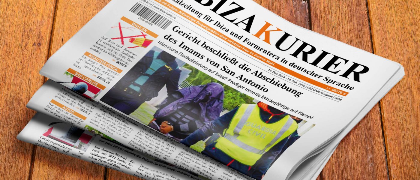 IBIZA KURIER 68/2018 - Aktuelle Nachrichten über Ibiza: Stromausfall, Abschiebung, Krätze-Ausbruch, Pilzsucher, Multicine-Parkplatz, Scheinehen, Wahlen, Einfach atmen, Goldmedaille, Taxifahrer-Spende, Jahresblick, Sublime Fotoband, Weihnachtsgeschichte, Mandelernte, Esencia Viva Kräuterfarm, Weihnachtsmenü, Heart Club, Kräutersammlung, Krebs-Charity