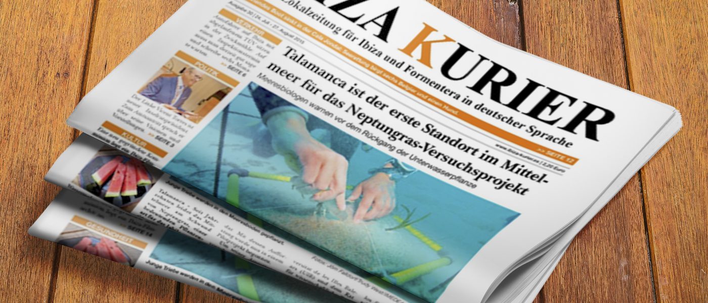 IBIZA KURIER 30/2015 - Aktuelle Nachrichten über Ibiza: Wartezeiten, Namensänderung, Reubens, Hot Rods Ibiza, LAW Gin, Posidonia aufforsten, Boot abgefackelt, Ibiza-Enzyklopädie, After the After, Melonenkerne, Heart Opening, Soul2Soul, Erick Morillo, Hard Rock Ausstellung, Pacha Sommer, Cala Gracionetta, Cala Bassa, Musikfestival, Wasserknappheit, Sonica Radio, Fibra Optica, Angel Seifen, Haut und Haare, Ecstatic Dance, Spandau Ballet, Pikes on Sundays, Sternschnuppen