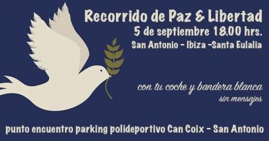 Autokorso für Weltfrieden und Freiheit auf Ibiza am Samstag, 5. September